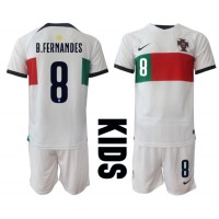 Portugal Bruno Fernandes #8 Bortadräkt Barn VM 2022 Kortärmad (+ Korta byxor)